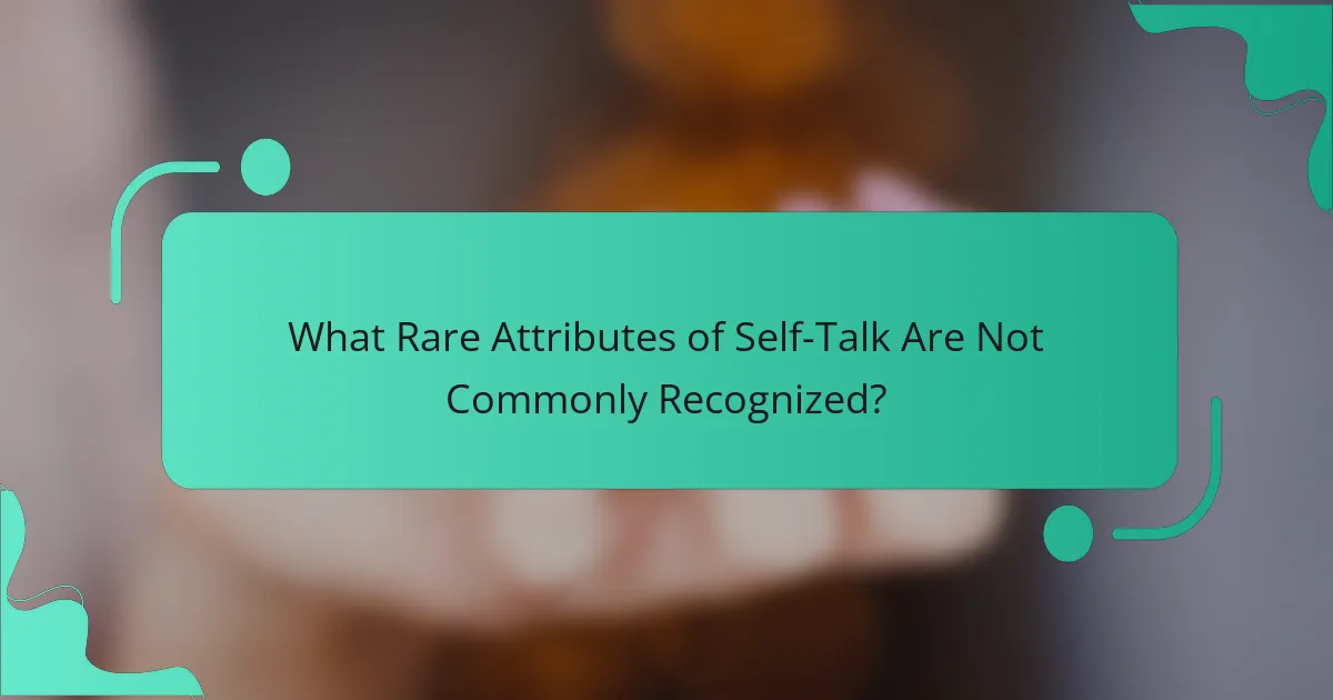 What Rare Attributes of Self-Talk Are Not Commonly Recognized?