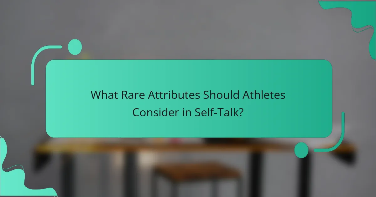 What Rare Attributes Should Athletes Consider in Self-Talk?
