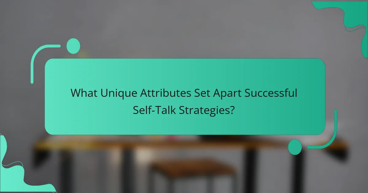 What Unique Attributes Set Apart Successful Self-Talk Strategies?